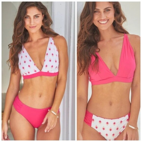 Cabana Life Tulum Reversible Triangle Bikini Top Size Medium NWT - Picture 1 of 12